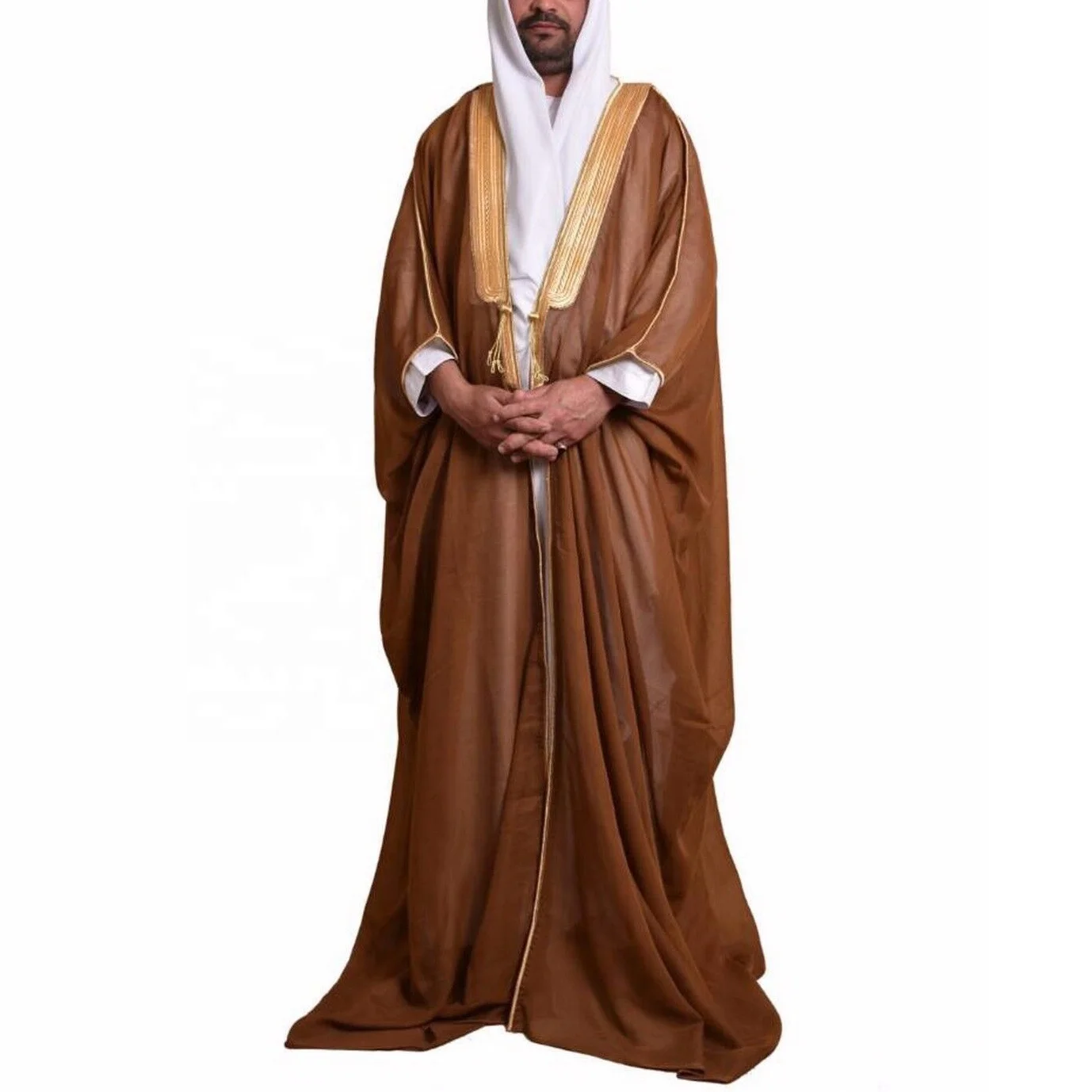 Wholesale High Quality Islamic Muslim Dubai Men Bisht Abaya Eid Arab Thobe Saudi Men Robe
