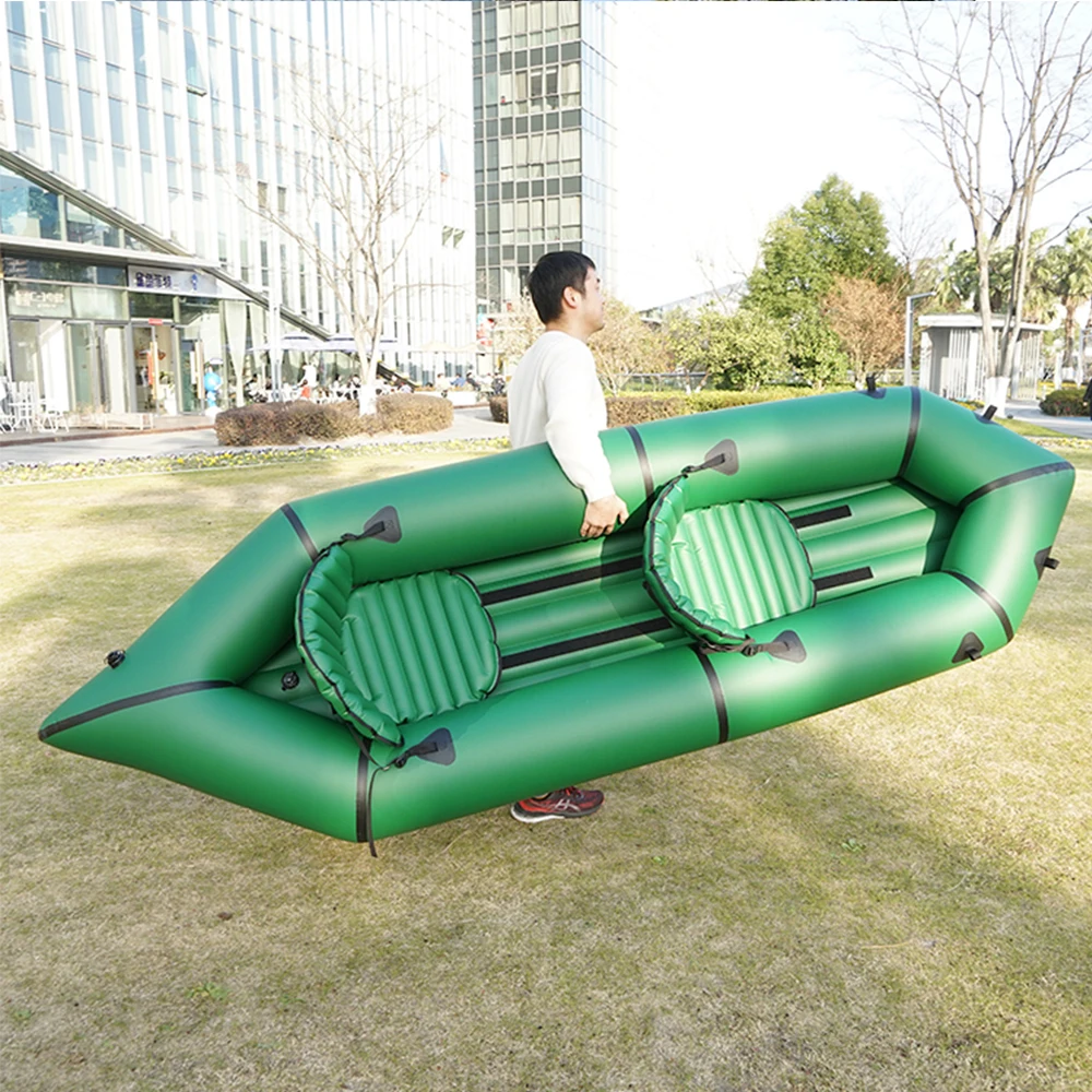 Glue Free Inflatable Boat Durable Pack Raft Lightweight 420D Nylon TPU Two Person Packraft