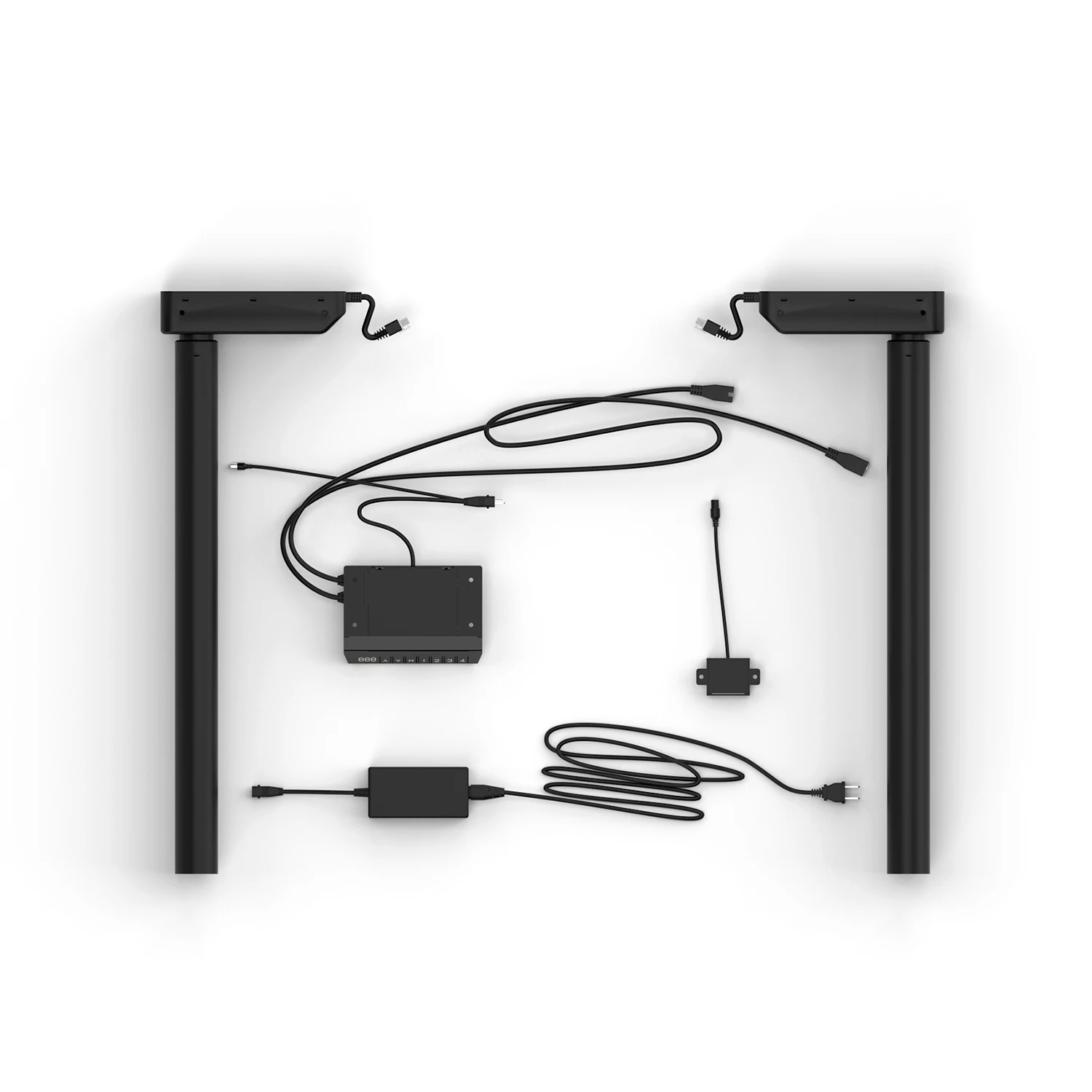 Dual Motor Telescopic Executive Ergonomic Electric Height Adjustable Work and Home Glass Top Office Desk Frame