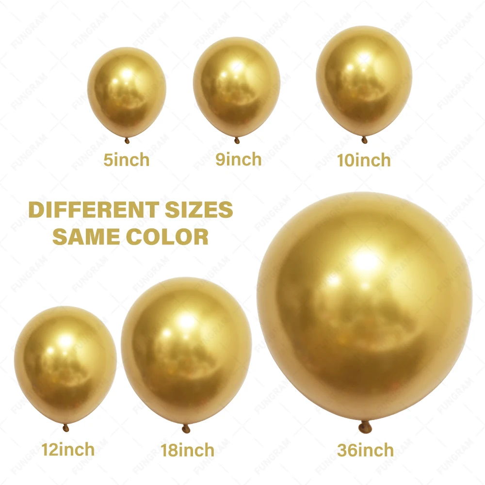 5' 10' 12' Colorful Globos Ballon Party Decoration Metallic Natural Inflatable Chrome Latex Balloons 12 inch