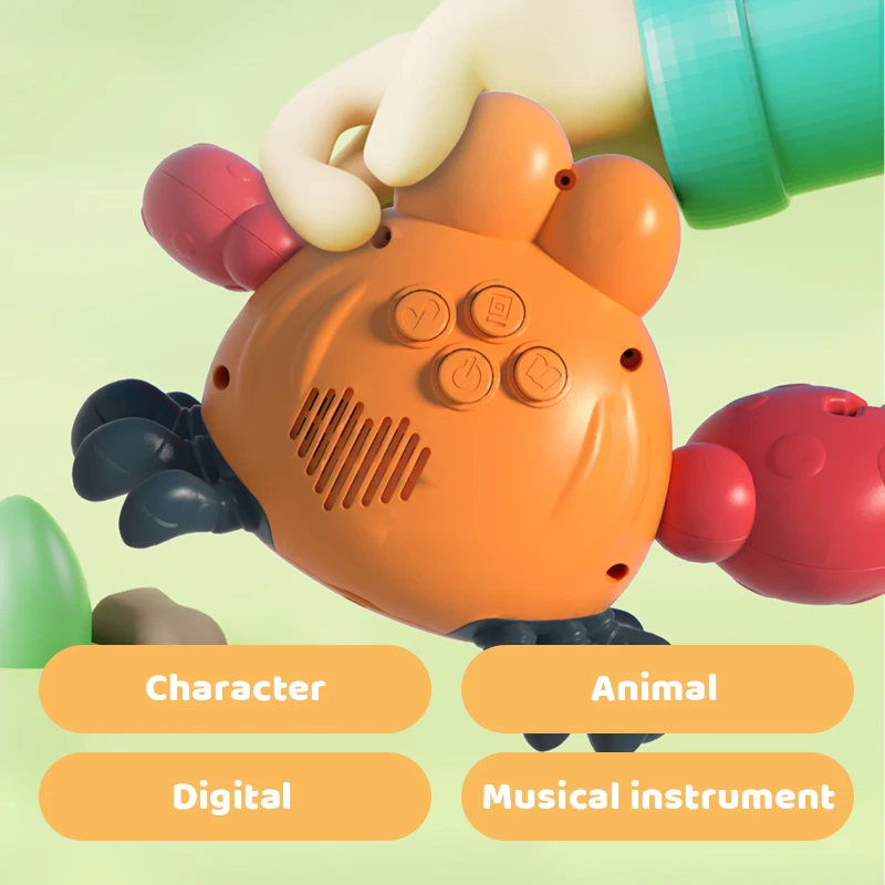 Zhorya Baby early education toy set electric story machine light music crab bottle design mobile phone toy for kids