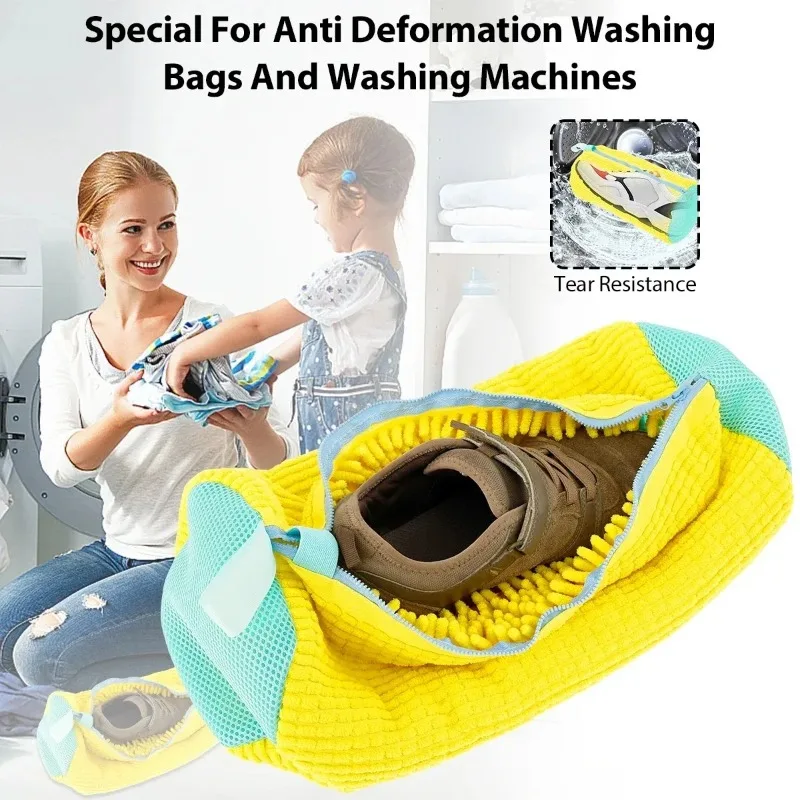 Home High-Efficiency Machine Washing Laundry Bag Anti-Deformation Fabric Storage Drawstring Shoes Travel Cleaning Use