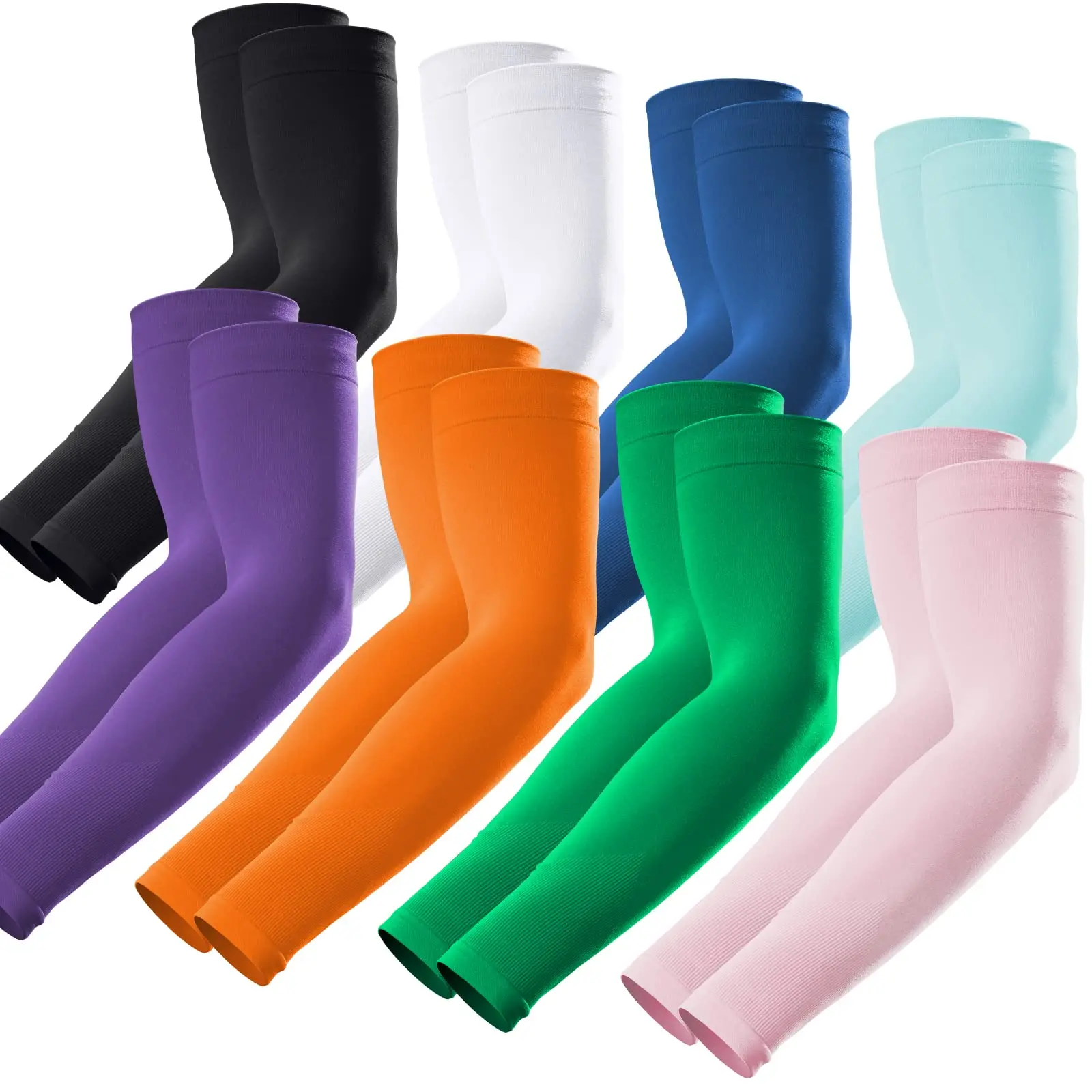 Outdoor Fashion Item High Quality Customized Logo 95%Polyester 5%Spandex Cooling Thinner Elastic Sun Protection Solid Arm Sleeve