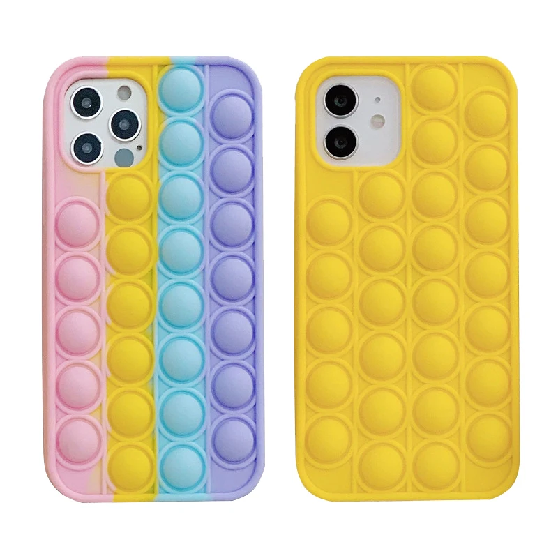 Hot selling Rainbow colors Bubble phone case for iphone 12 pro max soft Silicone phone cover for iphone 11 pro max