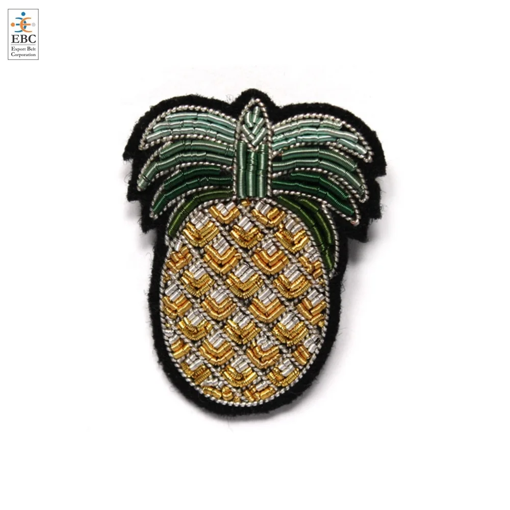 OEM French Bullion Flower Pins & Brooches Manufacturer Fashion Jackets Jeans Brooch Handmade Bullion Jewelry Patch Badge