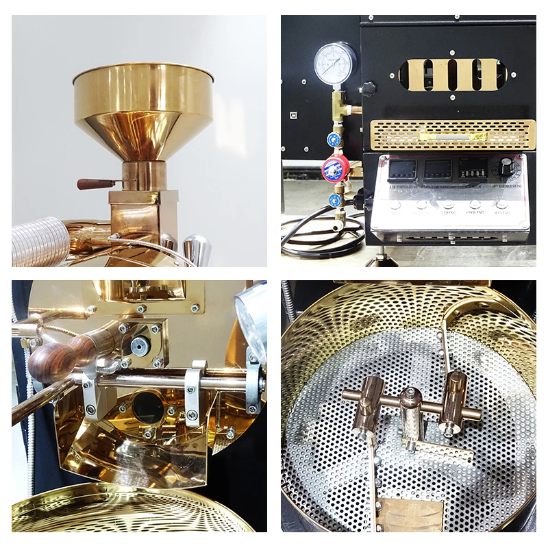  DONGYI 2021s semi-hot air 1kg 2kg 3kg double wall drum coffee roaster with Artisan roasting data