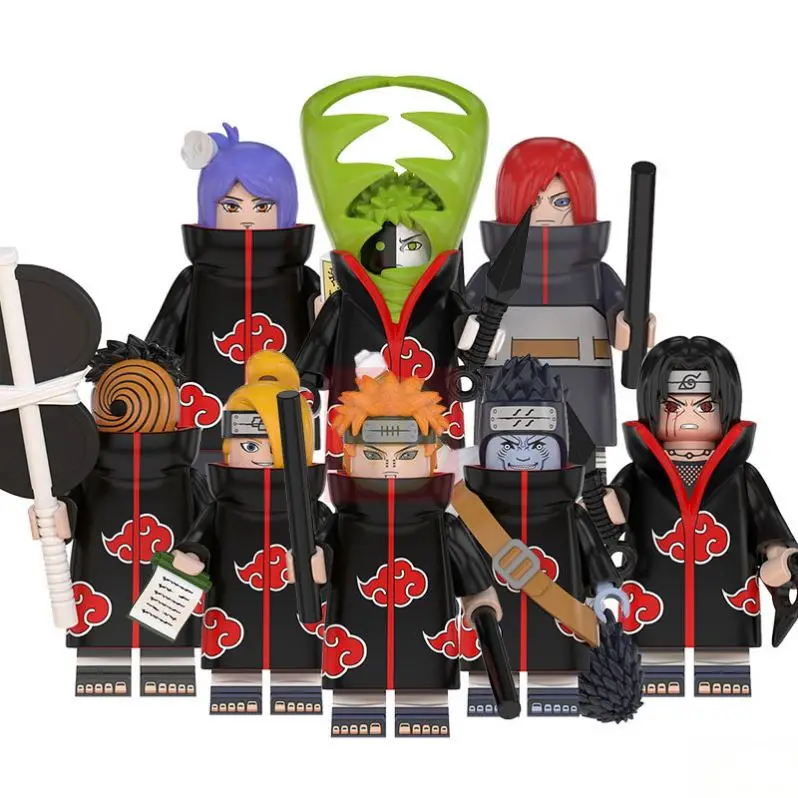 Anime  Yahiko Konan Uchiha Itachi Hoshigaki Kisame Madara Collection Mini Action Figures Building Blocks Kids Toys