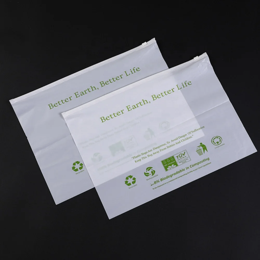 Hot sales Customized resealable Compostable PBAT PLA Frosted Ziplock plastic Bags for Book Food/Candy packaging