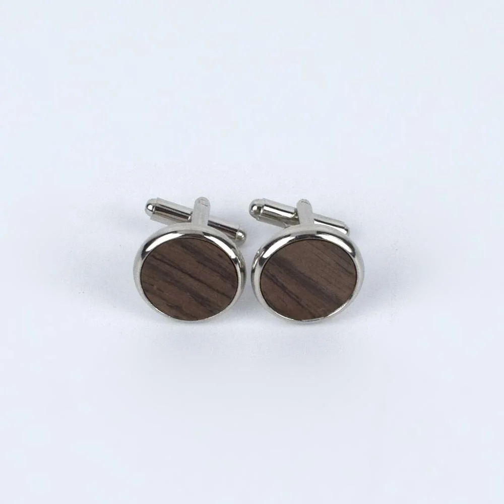 RZC-142 Fashion Wood Buttons Men Shirt Cuff Links Wooden Cufflinks