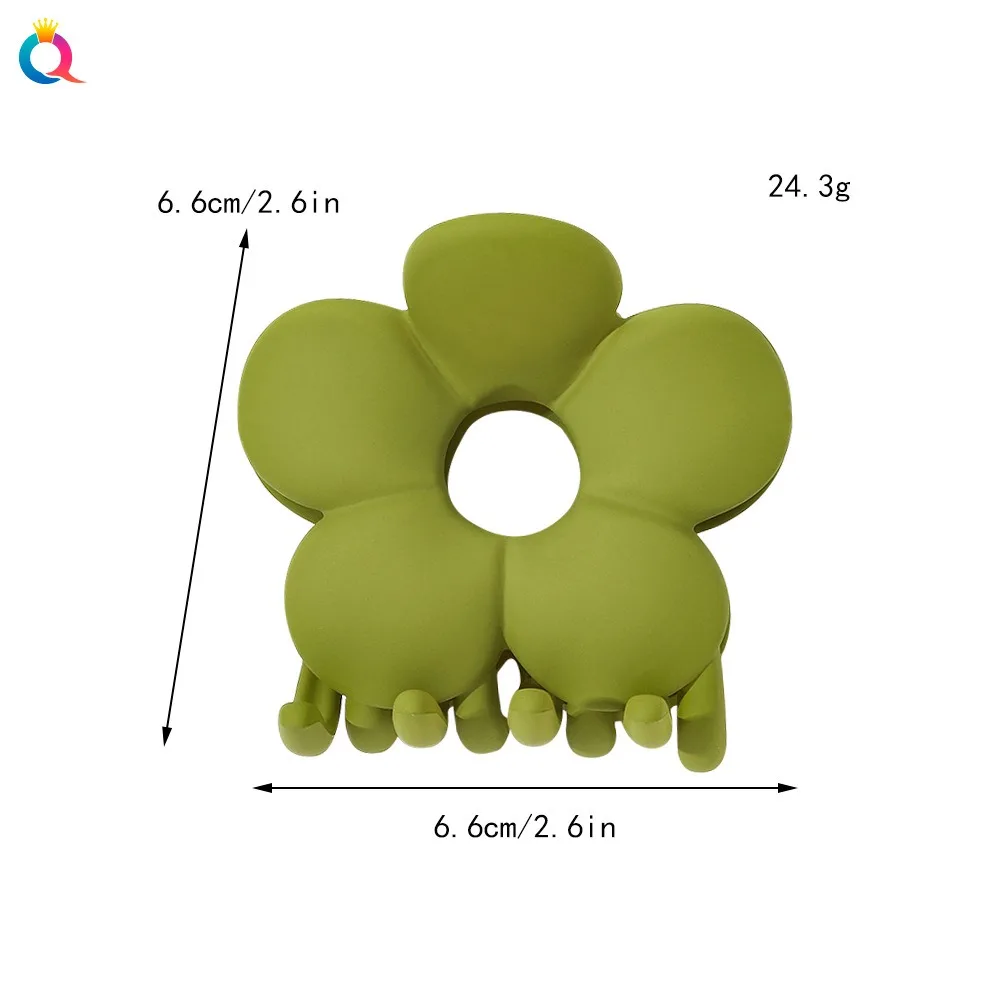 QIYUE 9cm Custom Logo Korean Hair Clamp Korean Flower Hairpin Large Grind Candy Color Hair Claw Clips Hair Accessories For Woman