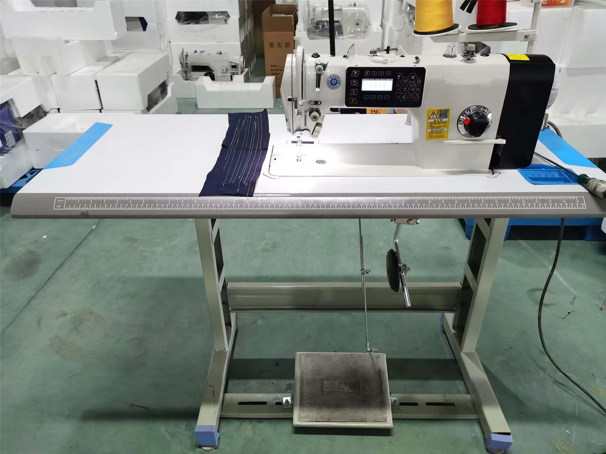 Jukky 8700 Long Arm Sewing Machine High Speed Industrial 220V New Lockstitch Garment Dress Coudre Core Motor