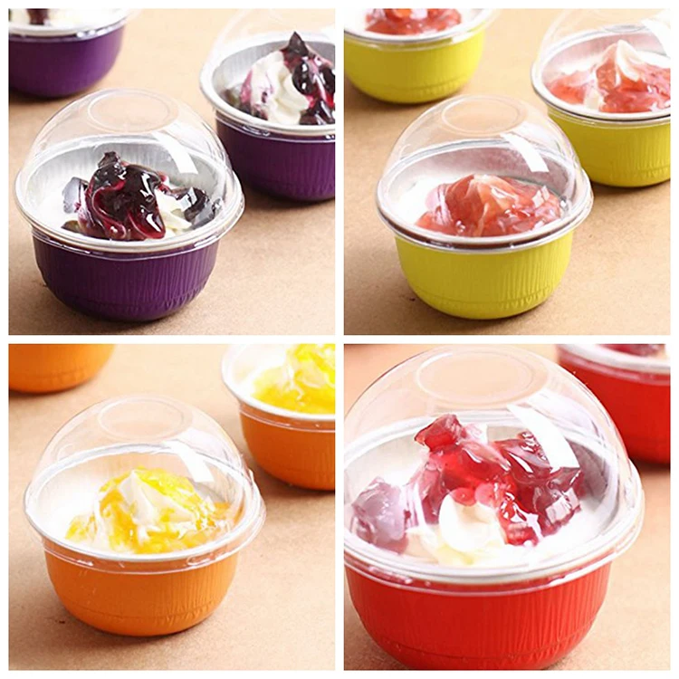 ALLWIN-RC115 disposable aluminum pudding cup colorful tin foil cake cup aluminum foil baking cup/bowl with lid