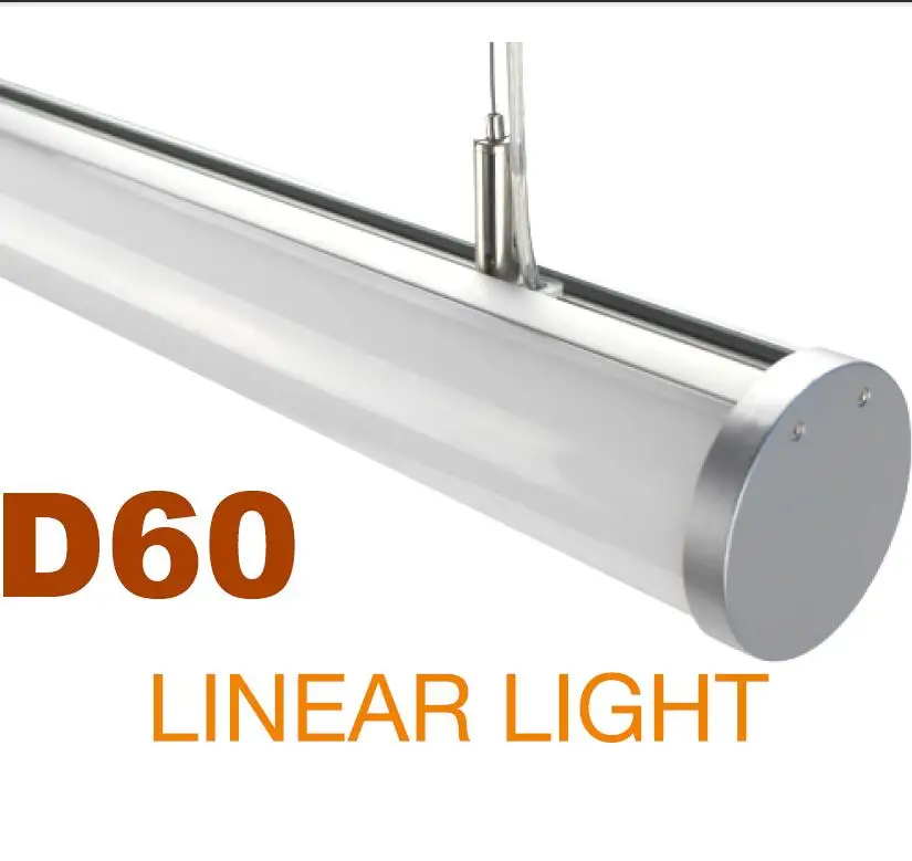 D60 Round 30W 1000mm LED Linear Light 200 beam angle LED Pendant tube light led office light Lamp