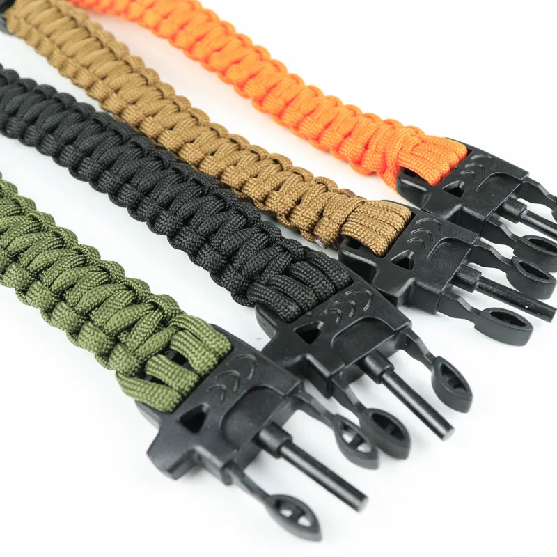 Наружный браслет для выживания, браслет для выживания с индивидуальным логотипом OEM, Паракорд 550 с регулируемым размером