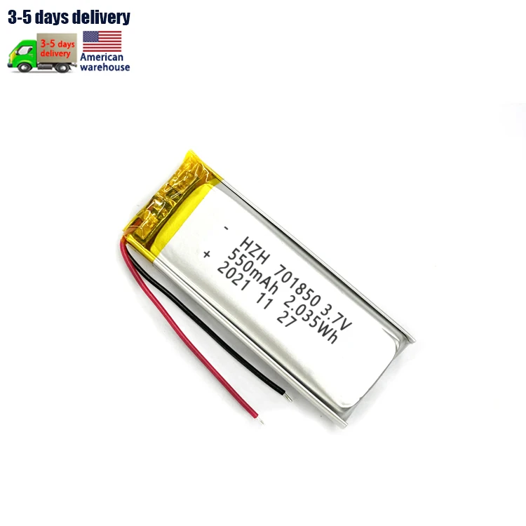 KC оптовая продажа 701850 550 мАч 2.035Wh электрическая зубная щетка ночник 1S1P 3 7 В полимерный литиевый аккумулятор
