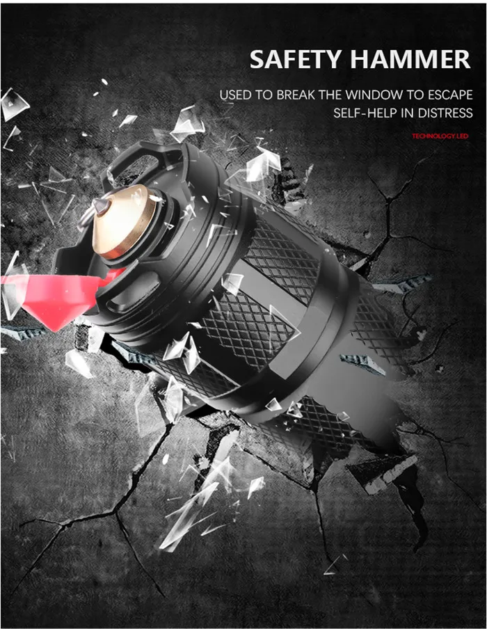 XHP90 LED High Power Flashlight 1800LM USB Rechargeable Zoomable Led Torch Waterproof Camping Hunting Self-defense Torch 18650