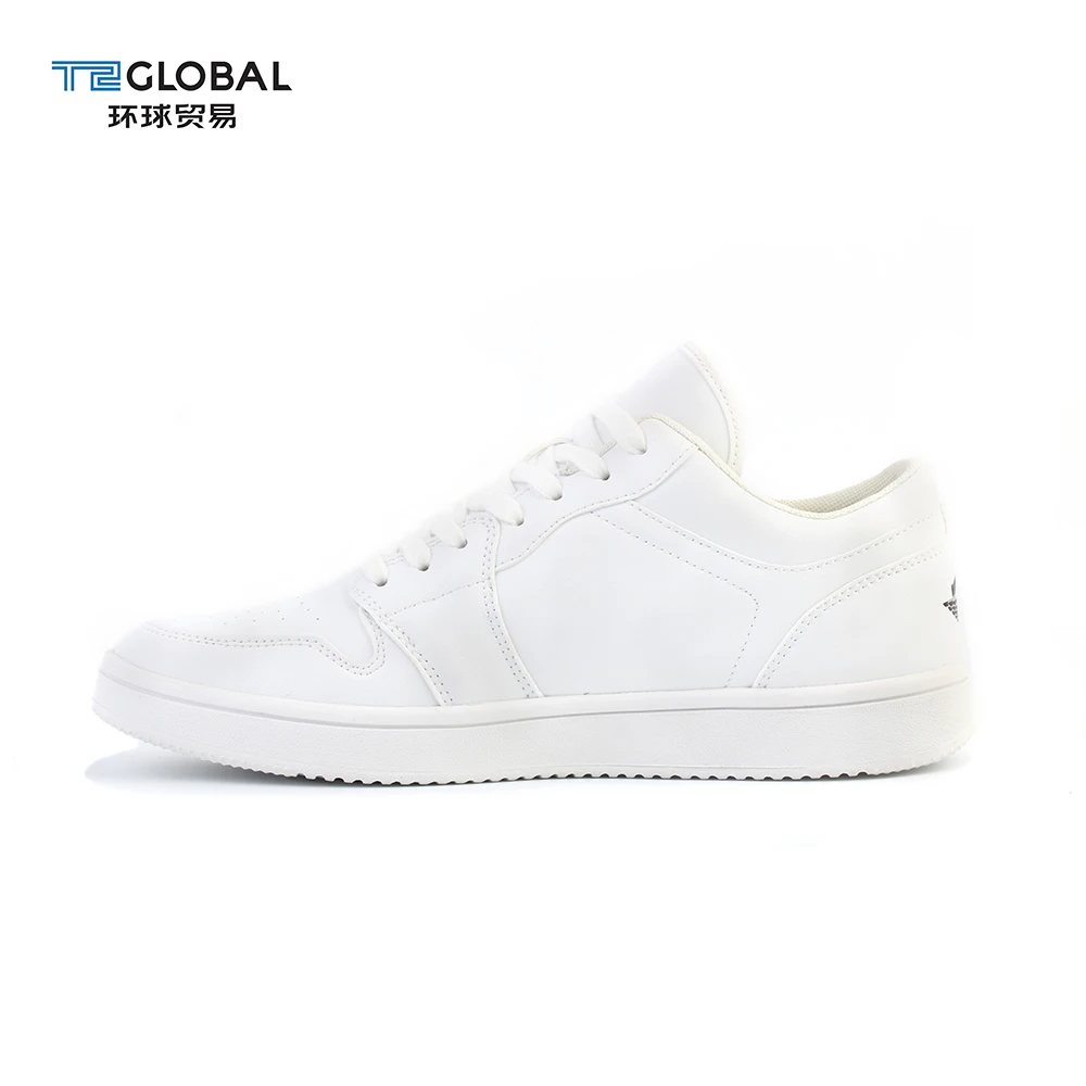 Cheap stylish original brand pu leather flat sneakers shoes for