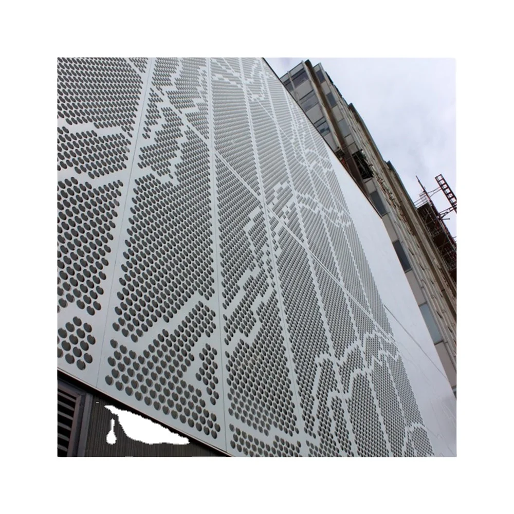 Outdoor building aluminum custom perforated metal sheet facade cladding