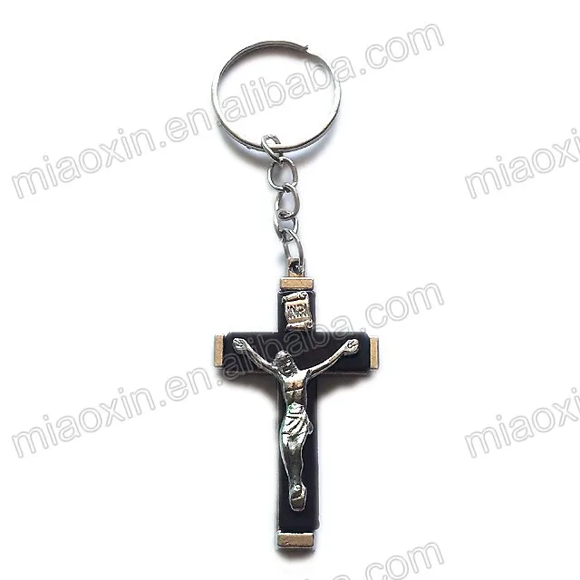
 manufacture keyring religious cross keychain  