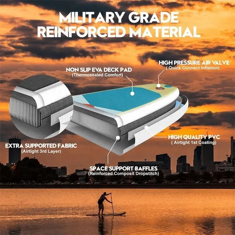 2024 Hot Amazon Best Anti Leak Foot Rest All Round New Trendy Innovate Modular Eva Fiberglass Inflatable Stand Up Paddle Board