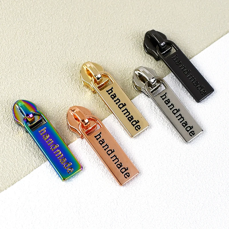 Meetee ZT206 5# DIY Sewing Luggage Garment Accessories Bag Zippers Head Zinc Alloy Plating Nylon Zip Pull Zipper Slider