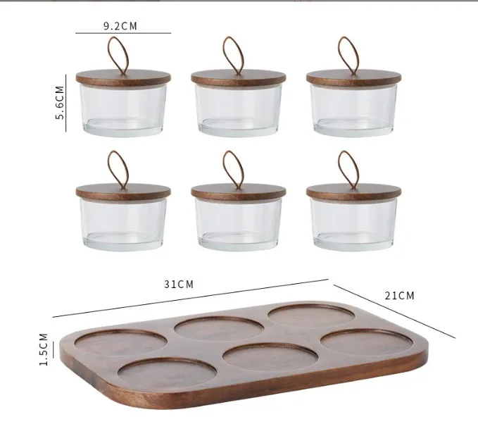 Fruit tray home snack placement living room compartment dried fruit tray tea room glass bowl snack tray