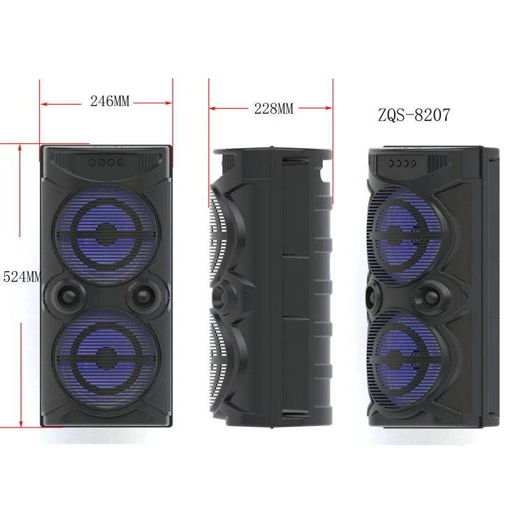 30W selling power portable outdoor wireless portable rock color horn lamp speaker 8 inch speaker