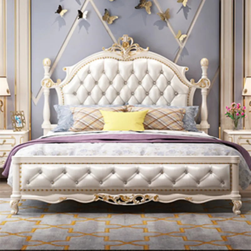 Customized European-style bed double bed 2.2m queen bed bedroom furniture set