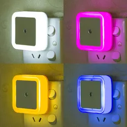 smart dusk to dawn integral led wall plug night light motion sensor wireless led night lights wall mounted plug-in night light
