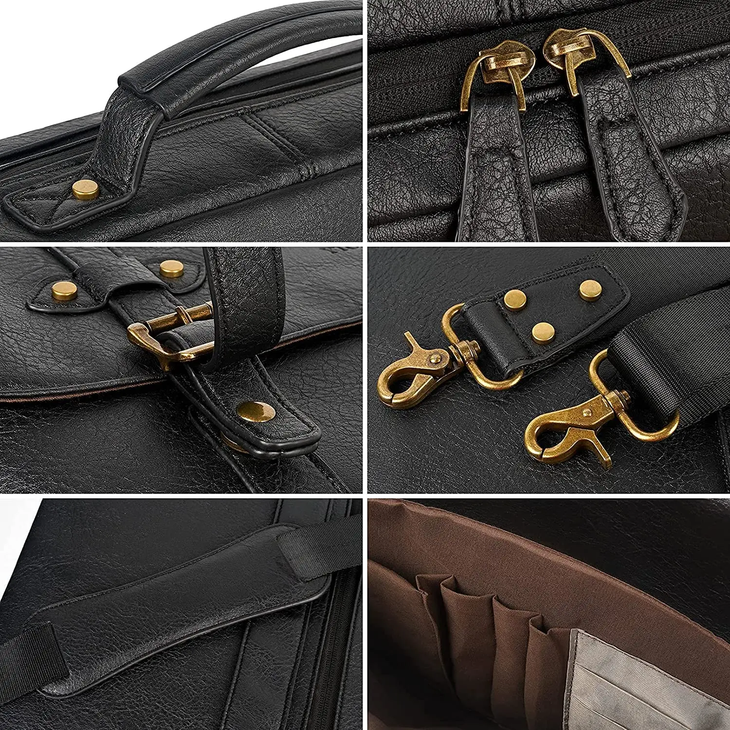 Wholesale Waterproof Handbags Crossbody Shoulder Travel Business Laptop Bag Men PU Leather Briefcase Bags For Men