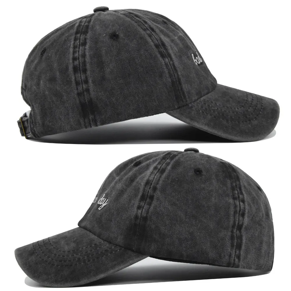 Customize Logo Sport Men 6 Panel Embroidered Baseball Cap Washed Cotton Dad Hat