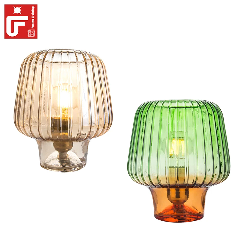 Luxury Glass Table Lamp Home Decoration Lighting Glass Mushroom Lamp Room Decorative Glass Lamp