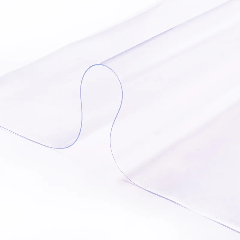 Low price simple design transparent soft glass table mat with round edge tablecloth