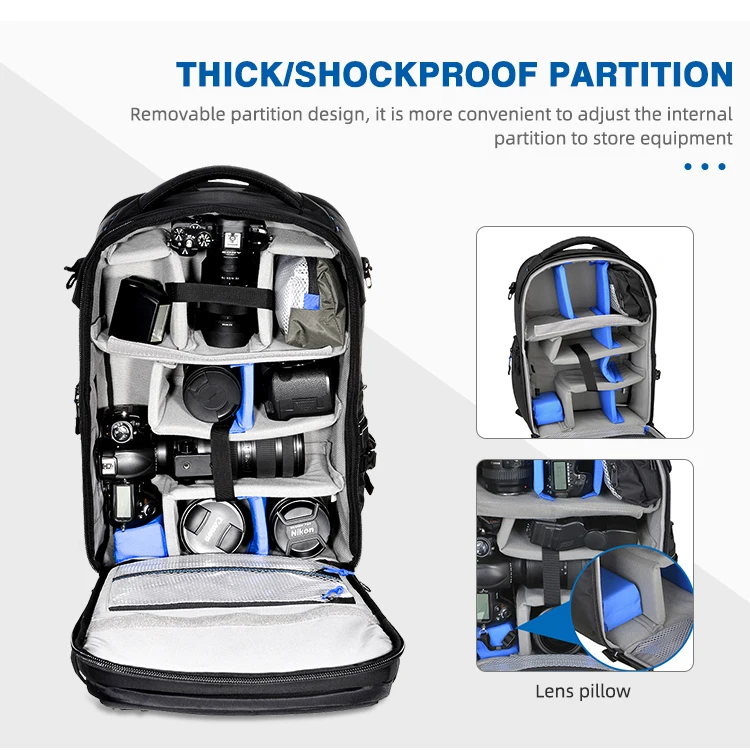 Benro Large Capacity Camera Backpack Travel Portable Camera Bag Waterproof Scratch-Proof Dual Shoulders Camera Bag