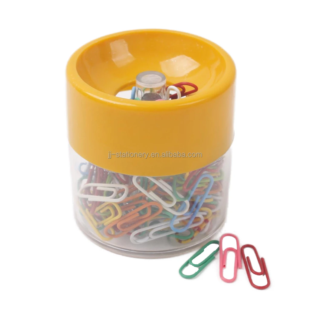Paper clips holder magnet clip organiser plastic cartridge desktop round needle  storage box
