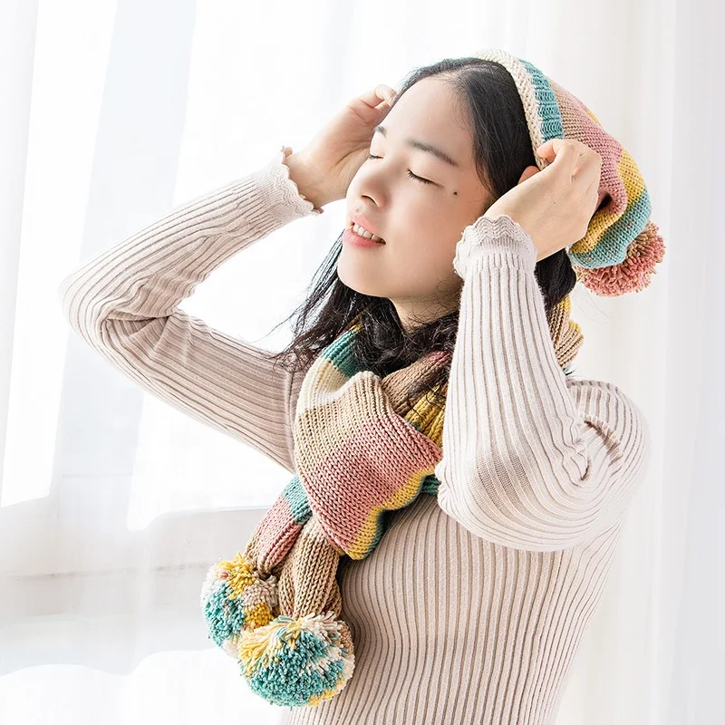 Hot sale rainbow 45% cotton and 55% acrylic blended Multicolor crochet cake yarn ball