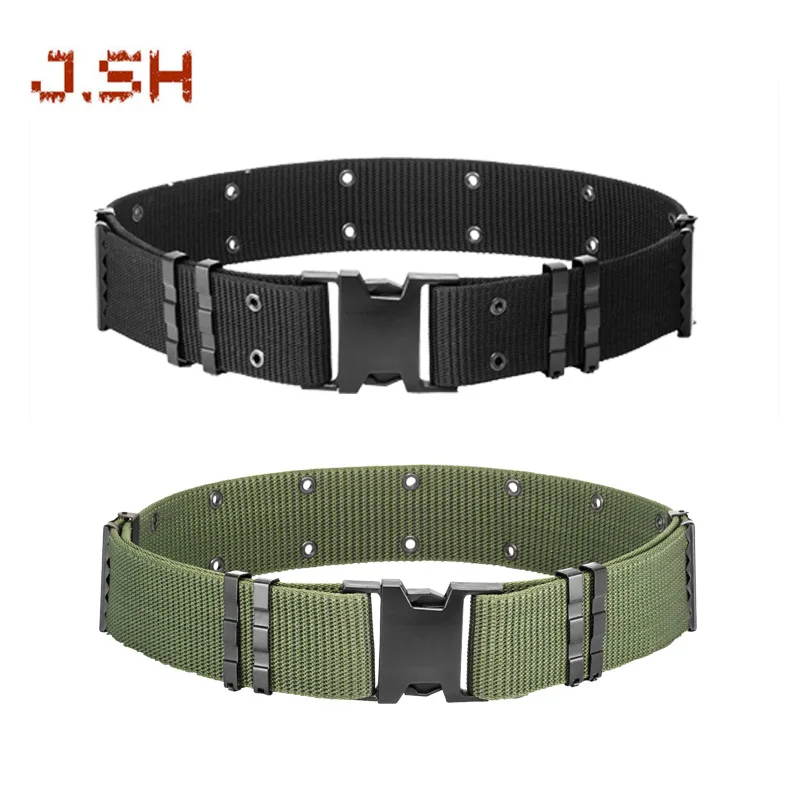 JSH Tactical Belts for Men Compass Web Belt Heavy-Duty Quick-Release Metal Buckle Riggers Belt for Men Accessories