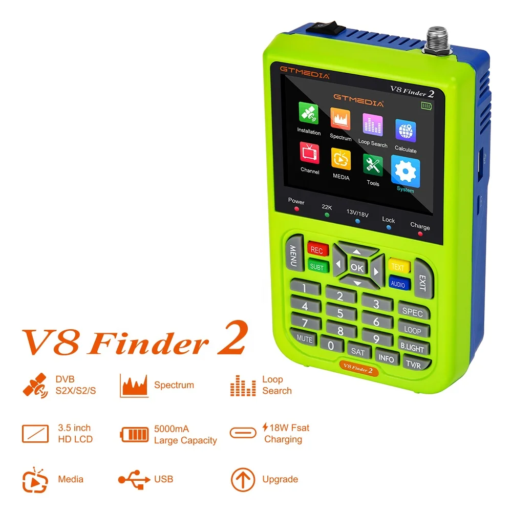V8 finder2 3 5 дюймовый экран цифровой DVB-S/S2 и MPEG-2/4 H.264(8 бит) отвечающих требованиям ручной спутниковый finder