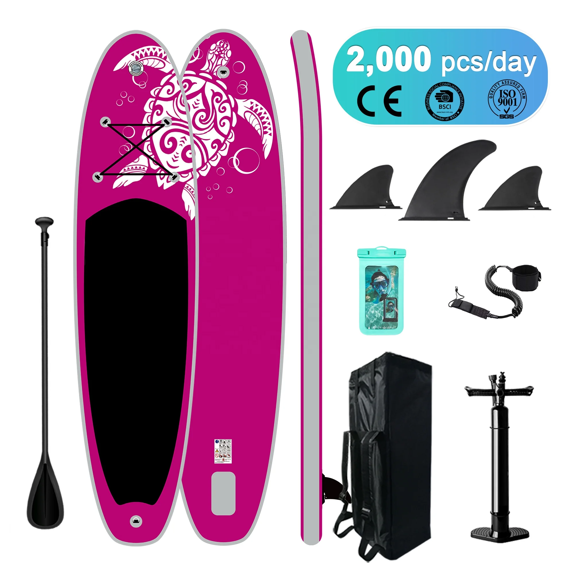 Factory price double layer drop stitch PVC stand-up paddleboarding sup board motor surfing boards