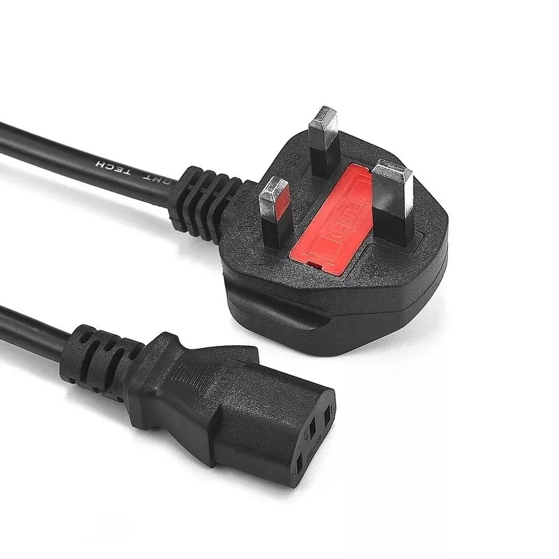 
13 Amp Fuse 3*0.75mm BS1363 IEC C13 Kettle Lead UK Plug Power Cord Cable for Computer/PC 