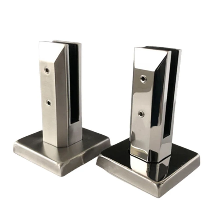 Stainless Steel 304 316 2205 Floor Standing Square Glass Fence Balcony Railing Bracket