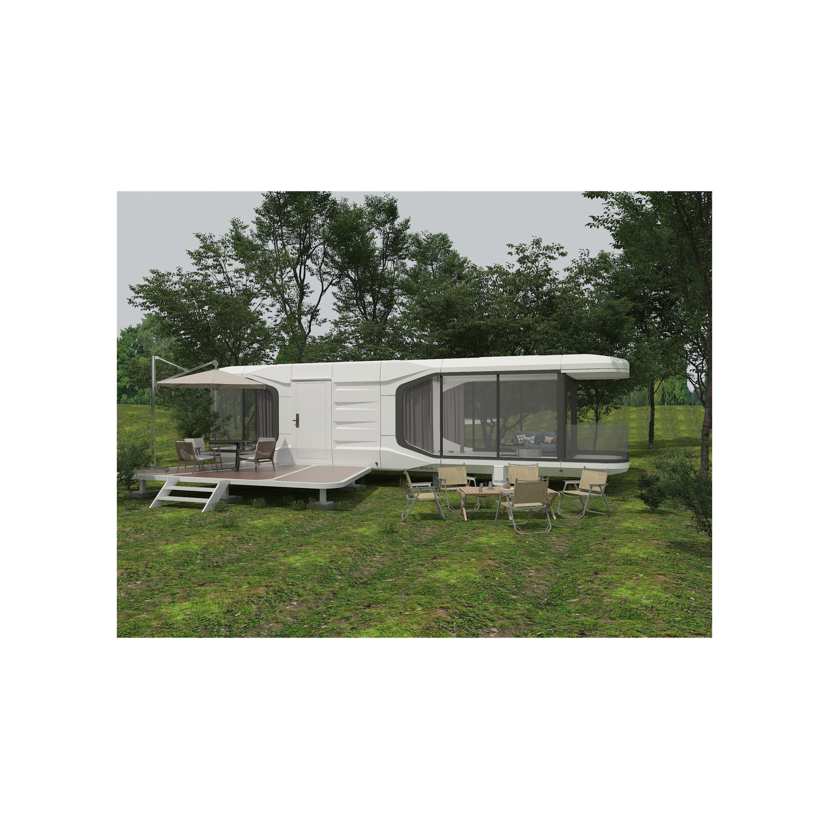 Steel Structure Container Balcony Prefabricated Home Prefab House Camping Pod Hotel Tiny House Space Capsule House