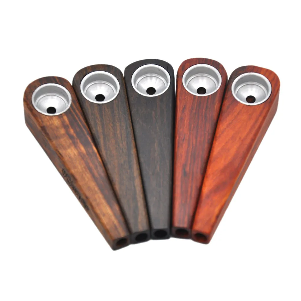 Bamboo Color Wood Smoking Pipes Portable Smoking Pipe Herb Tobacco Pipes Grinder