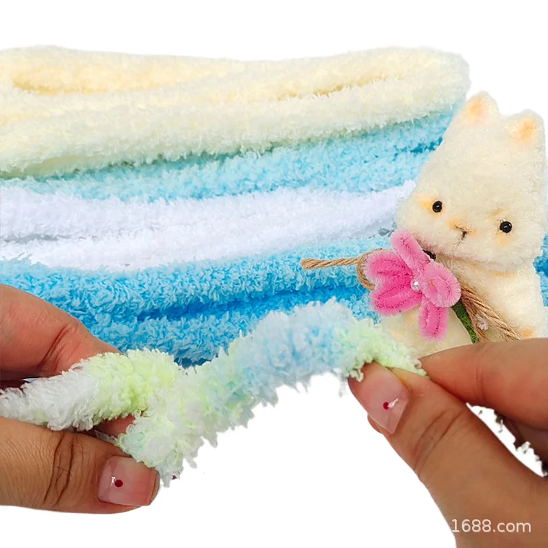 2408 wokada 15MM Coral velvet Twister bar diy material pack thick crypto plush strip puppy rabbit doll wholesale
