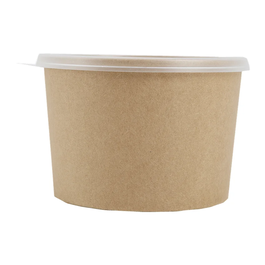 
1100ml Large disposable soup bowls, Disposable Paper salad bowl with lid, Plastic free party supplies for Hot/cold food 