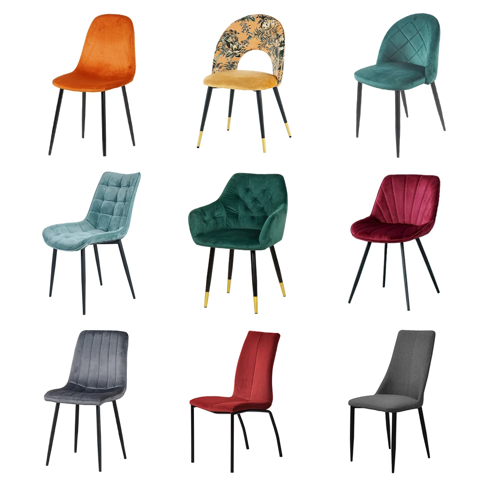 Nordic Velvet Dinning Chair Set Modern Luxury Outdoor Dining Room Restaurant Furniture Dining Chair For Dining Room Restaurant