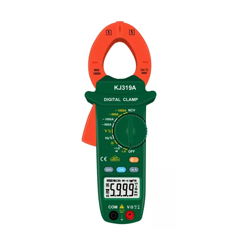 KJ319A AC/DC TRUE RMS Digital Clamp Meter Multimeter 1000V 1000A