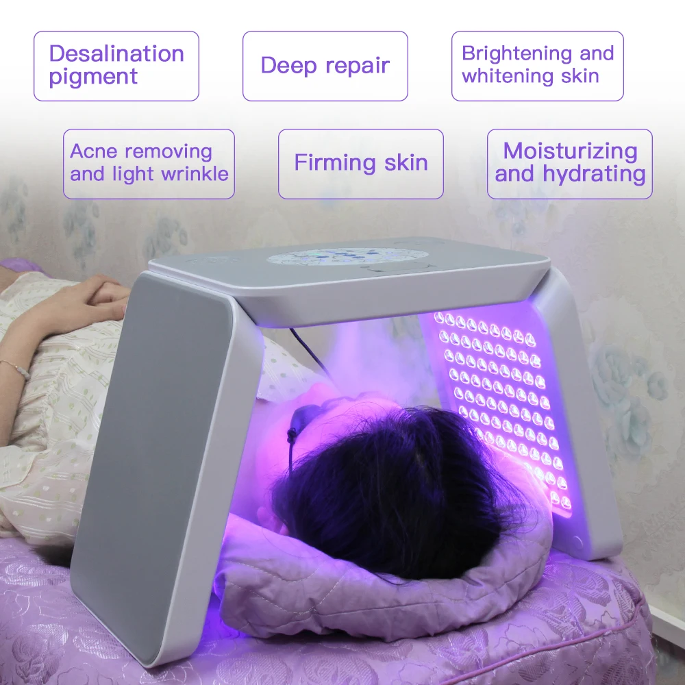 SY-LM06C ems facial massager led light therapy water facial steamer machine