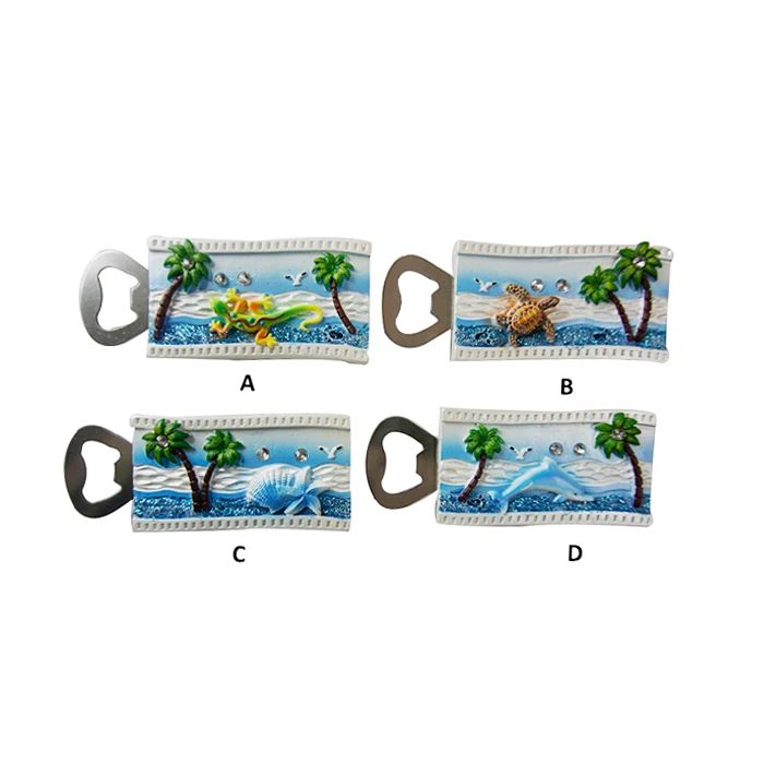 Resin fridge magnet souvenir beer bottle opener with custom logo