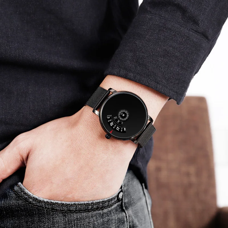 Custom Gents Watches Stainless Steel Special Dial Wrist Watch Men